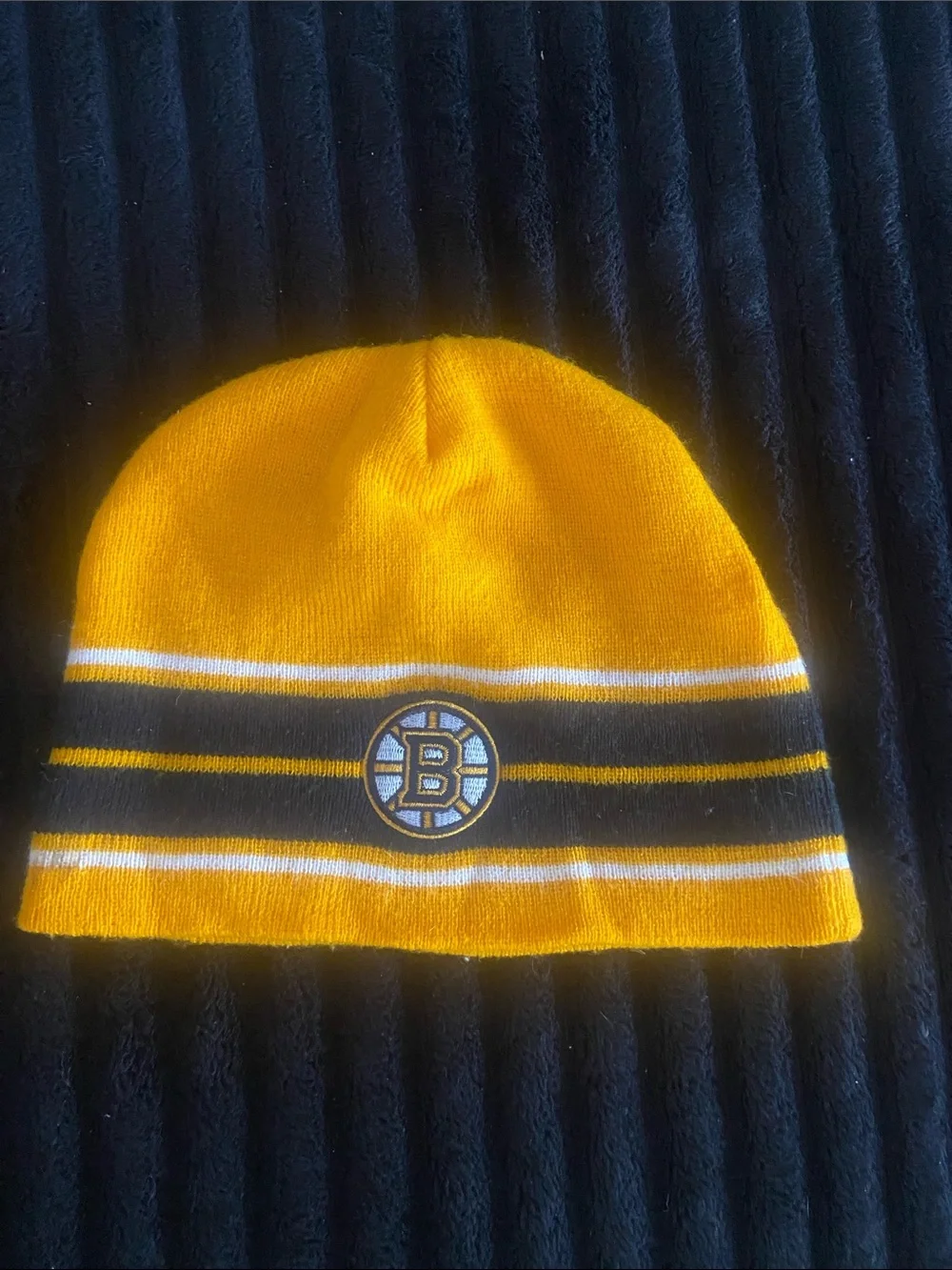 NHL Boston Bruins Yellow Knit Kids Beanie with Logo